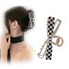 Checkered Hair Clip, Metal Hair Claw Clips ， Checkered Rhinestone Hair Clips，Sparkly Hold Hair Jaw Clips Accessories for Women Girls Headwear Gifts