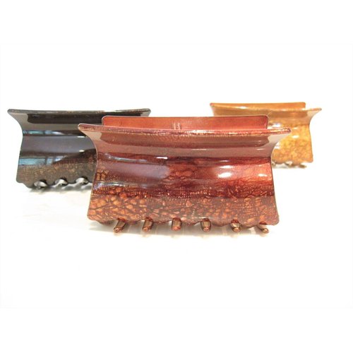 Painted marbled design acrylic hair claw clamp clips (Primary color: Red)