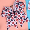American USA Flag Cheer Bows for Girls,Red White and Blue Patriotic Flag Festival Hair Bow With Elastic Band Hair Accessories (flag b)