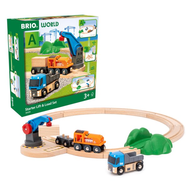 BRIO World – 36028 Starter Lift & Load Set | Toy Train Set for Kids Ages 3 Years and and Up