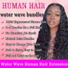 Water Wave Human Hair Bundles 22 24 26 Inch Wet and Wavy 3 Bundles Human Hair 10A Grade Weave Bundles Human Hair Extensions for Black Women Natural Color