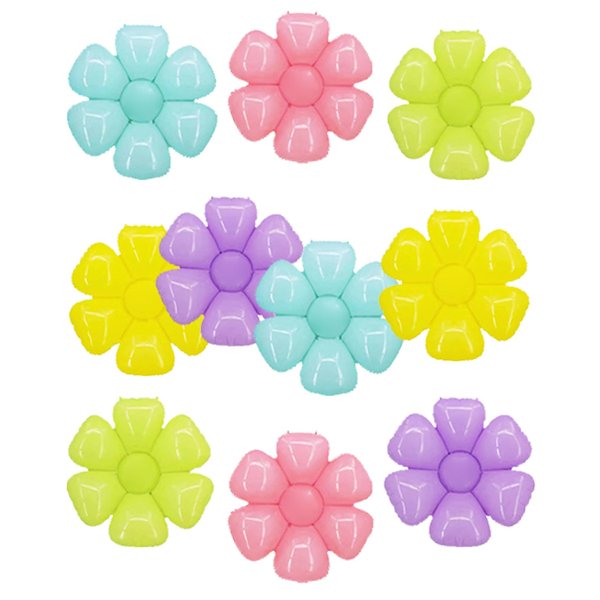 Elaliyi Daisy Flower Balloons, 10 Pcs Daisy Balloons Flower foil Balloons Flower Theme Party Supplies Balloons for Daisy Theme Girls Birthday Party Wedding Baby Shower Decor