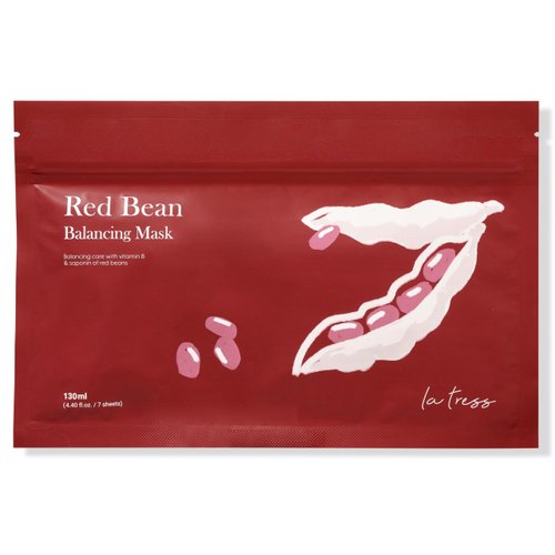 LA TRESS Red Bean Soothing Korean Face Mask, Korean Beauty Skin Care (7 Sheets)