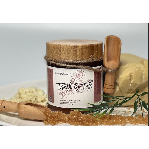 Brown Sugar Exfoliating Scrub (Oatmeal Milk & Honey, 8 oz.) Best Exfoliating Body Scrub best for Scars, Chicken Skin, Cellulite, Stretch Marks for Men and Women