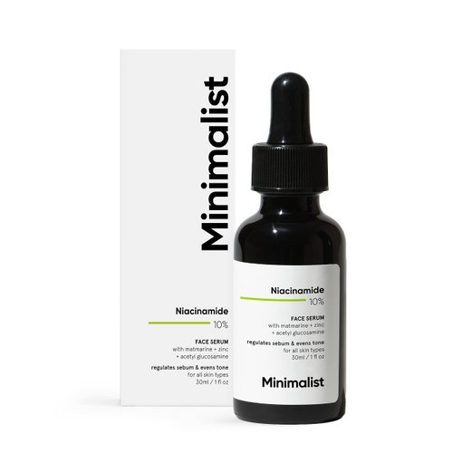 Minimalist 10% Niacinamide Face Serum for Acne Marks, Blemishes & Oil Balancing with Zinc | Skin Clarifying Anti Acne Serum for Oily & Acne Prone Skin | 30ml