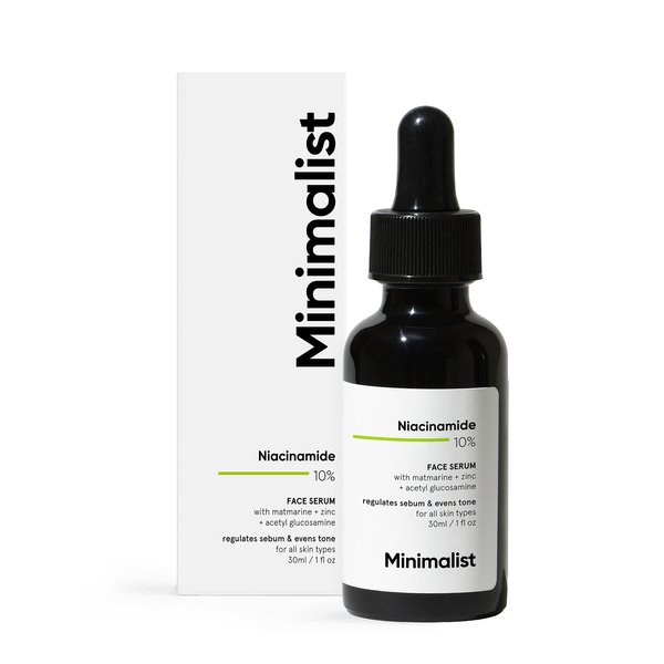 Minimalist 10% Niacinamide Face Serum for Acne Marks, Blemishes & Oil Balancing with Zinc | Skin Clarifying Anti Acne Serum for Oily & Acne Prone Skin | 30ml
