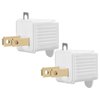 TENINYU Grounded Adapter 3-Prong to 2-Prong Outlet Converter - 3 Pin to 2 Pin Plug Socket Adapter Extension for Electrical Cord, Household, Workshops, Industrial, Machinery (2 Pack)
