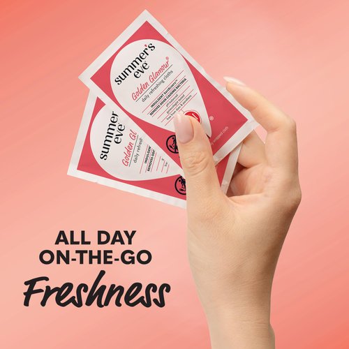 Summer's Eve Golden Glamour Daily Refreshing Feminine Wipes, Removes Odor, pH balanced, 16 Count