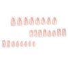 Mkwntg French Tip Press on Nails Medium Square Fake Nails Glossy Full Cover False Nails with Butterflies Rhinestones Designs Cute White French Tip Full Cover Glue on Nails for Women Girls 24Pcs