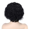 quickwig Human Hair Wigs Short Bob Curly Wig Lace Part Glueless Wigs Natural Wave African American Wigs for Black Women Natural Black Color