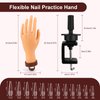 LIONVISON Practice Hand for Acrylic Nails, Flexible Mannequin Hand Model for Nails, Rubber Fake Training Manicure Hands with 240Pcs Ballerina Nail Tips