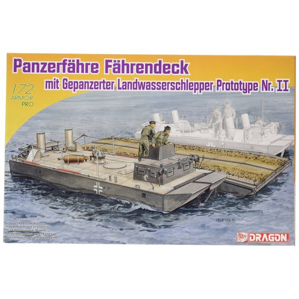 Dragon Models Panzerfahre Fahrendeck mit Gepanzerter Landwasserschlepper Prototype Nr.II Model Kit (1/72 Scale)