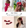 Red Hair Bow - 5PCS Hair Bows for Women Big Red Bow for Hair Oversized Ribbon Bowknot Hairclip Soft Silky Satin Hair Bow Long Tail Hair Bows Clips French Barrette Hair Accessories Gift for Women Girls