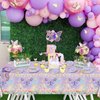 81 Pieces Butterfly Birthday Decorations - Purple Butterfly Party Decorations Butterfly Plates, Napkins and Flower Butterfly Tablecloth for Fairy Butterfly Birthday Party Supplies, Serve 20