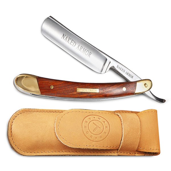 Best Straight Razor - Shave Ready Straight Edge Razor, Japanese Steel + Biblical Wood Straight Razor for Men, Barber Approved Straight Razor, Mens Straight Razor, Leather Case, Close Shave, Great Gift