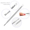 FULINJOY 2PCS Stainless Steel Cuticle Pusher and Cutter, Dual Head Cutter and Trimmer Manicure Tool Set for Fingernail and Toenail