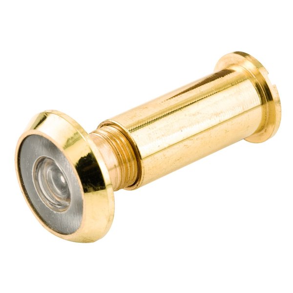 Prime-Line U 9893 Door Viewer, 1/2 In. x 180 Degree, Solid Brass Housing, Plastic Lens, Polished Brass Finish (Single Pack)
