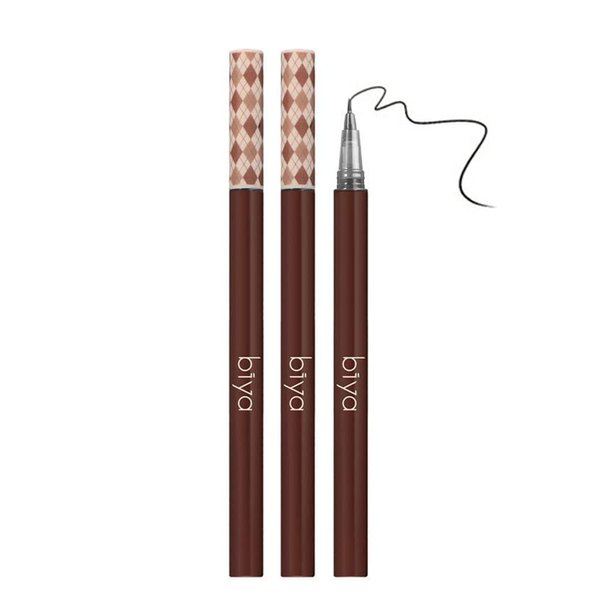 2PCS Water Liquid Eyebrow Pencil Long Lasting No Blooming Eyeliner 0.01MM Ultra Thin Head Eyebrow Pen(grey brown)