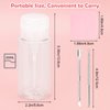 1080 + 3 Pcs Lint Free Nail Wipes Kit, Disposable Nail Polish Remover Pads Non-Woven Nails Eyelash Extensions Wipes, Nail Polish Remover Wipes with 200 ML Bottle, 2 Pcs Cuticle Pusher (Pink)