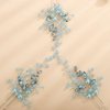 Teyglen Bride Wedding Crystal Pearls Hair Pins Vintage Pearl Hair Pins Set Bridal Rhinestone Hair Pieces Headpieces Vintage Hair Accessories Jewelry Set for Women Girls (Mint Green)