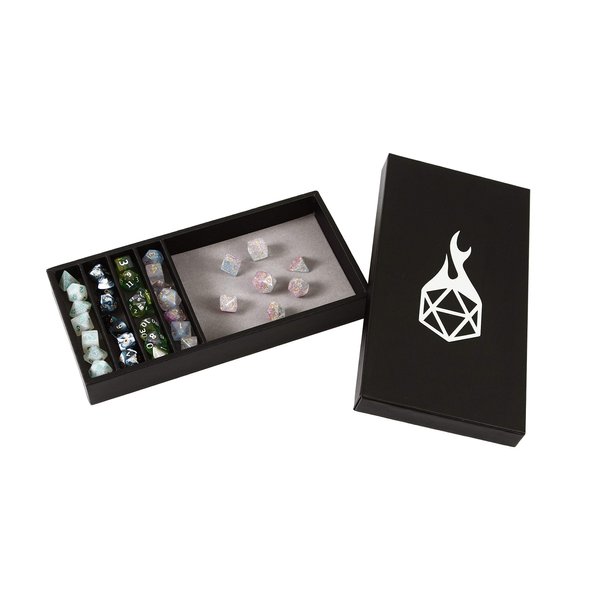 Forged Dice Co. Dice Battle Pit Dice Tray - 2 Dice Trays in 1 with Staging Area - Rolling Tray and Storage Compatible with Any Dice Game, D&D and RPG Gaming - Gray