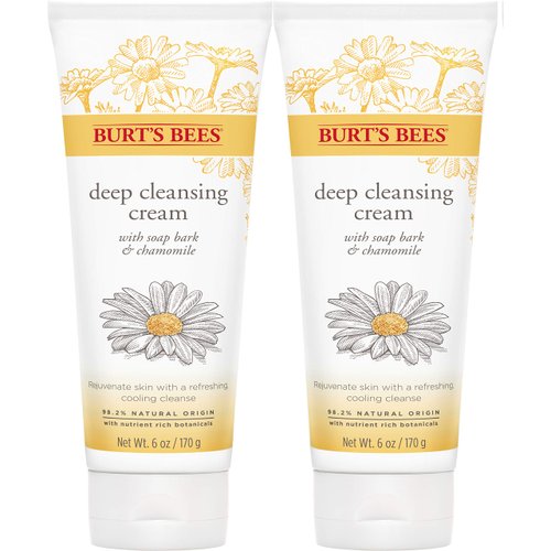 Burt's Bees Soap Bark and Chamomile Deep Cleansing Cream, 6 ounce pack of 2