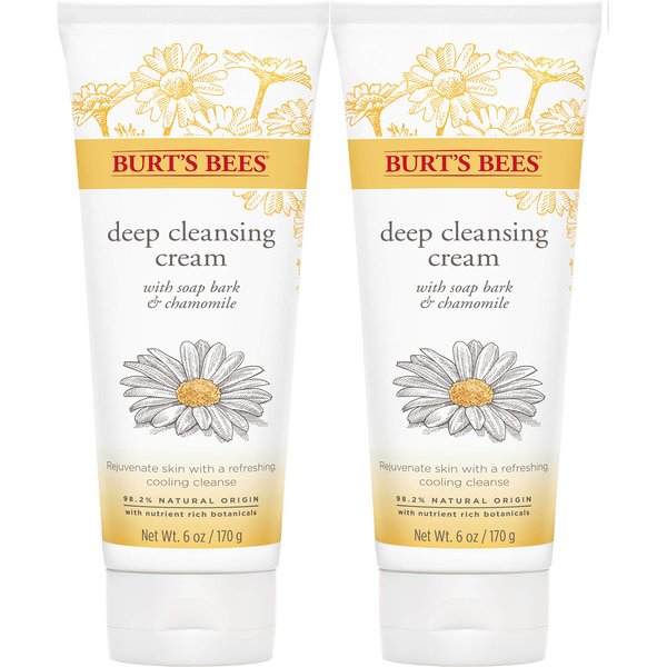Burt's Bees Soap Bark and Chamomile Deep Cleansing Cream, 6 ounce pack of 2