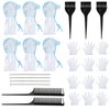 LLMSIX 27PCS Hair Dyeing Kit, Reusable Hair Highlighting Cap Hair Coloring Frosting Cap with Metal Hooks, Coloring Brush, Combs, Gloves, Hair Colouring Cap Set for Salon DIY Dyeing Hair