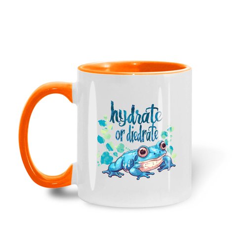 9YLOVEMM Hydrate or Diedrate Frog cute blue frog 11oz, 15oz Coffee Ceramic Mug, Accent Mugs, Camping Mug, D20MugE024