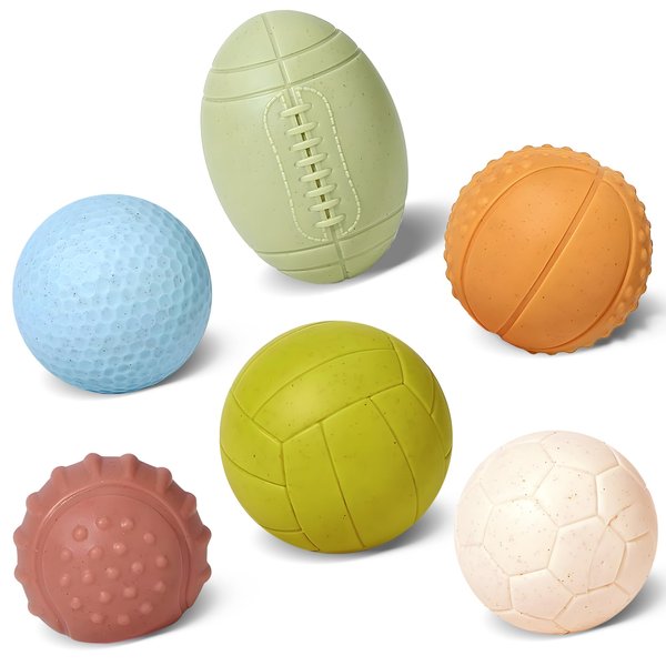 ROHSCE Bath Toys, Soft Sport Sensory Balls for Toddlers Boys Girls No Hole Wheat Straw Soft Montessori Toys for Babies 6 Months+, Swimming Pool Beach Shower Baby Toys