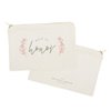 The Cotton & Canvas Co. Floral Maid of Honor Wedding Cosmetic Bag, Bridal Party Gift and Travel Make Up Pouch