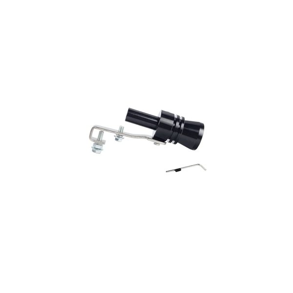 DEWHEL Universal Aluminum Turbo Sound Exhaust Muffler Pipe Whistle Car Blow off valve BOV Tip Simulator Whistler (XL-Black)