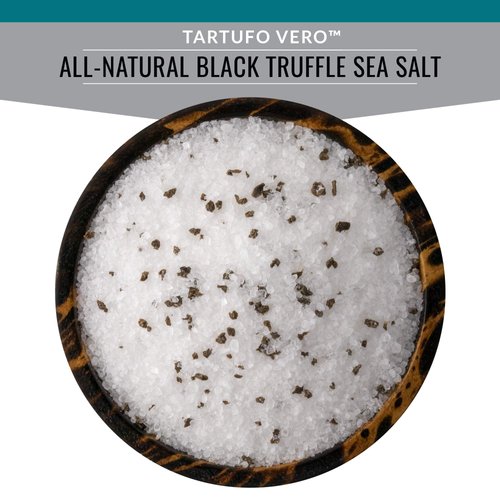 SaltWorks All Natural Black Truffle, Stay Fresh Pouch White Crystals and Brown Truffle Pieces, Sea Salt, 3.5 Oz