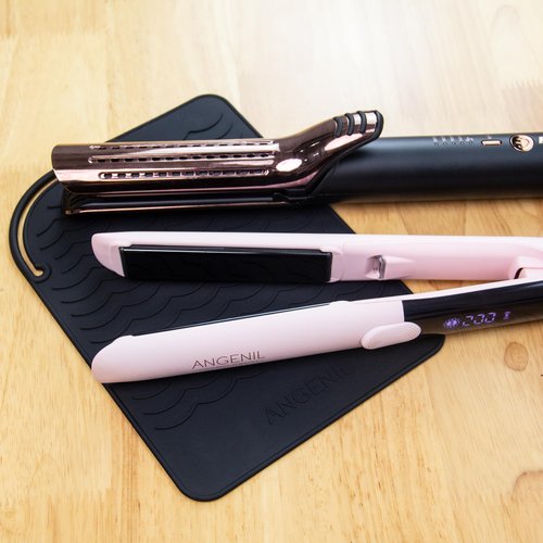 ANGENIL Heat Resistant Mat for Curling Irons, Hair Straightener, Flat Irons Pad Heat Resistant for Counter, Hair Styling Tools Silicone Mats, Curling Iron Travel Case Heat Resistant, Hot Tool Mat