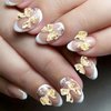 HINZIC 90Pcs Gold Bow Nail Charm 3 Styles Bowknot Nail Bows Glitter Acrylic Pearls Kawaii Valentines Wedding Prom Decoration for Women Girls Mobile Phone Scrapbook Envelope Hair Clips Cards Making