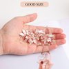 Sppry Wedding Hair Clips Set of 3 PCS - Floral Rhinestone Pearl Hair Accessories for Bridal Women (Rose Gold)