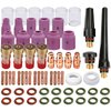 63PCS TIG Welding Torch Stubby Gas Lens #10 Pyrex Glass Cup Kit for WP-17/18/26
