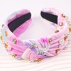 SeBneny Crystal Rhinestone Headbands for Women Tie Dye Headwear Pearl Knotted Headband Diamond Velvet Purple Fabric Broad Cute Top Knot Headband Gift for Women Party Supplies 1PCS