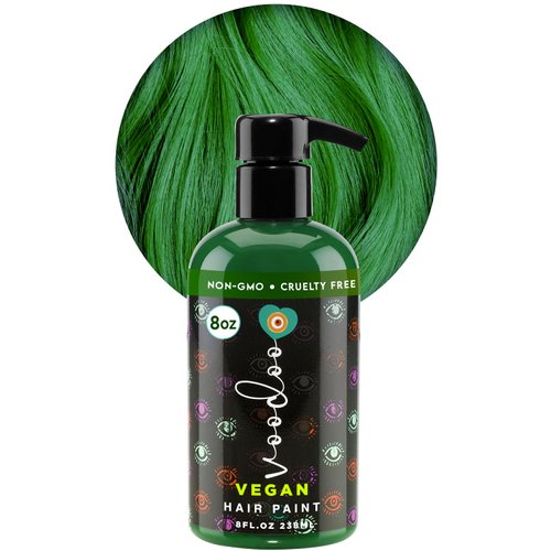 MOEHAIR Semi-Permanent Hair Color | Green Hair Dye 8 Oz | No Ammonia, Sulfate or Paraben | Vegan & Cruelty-Free | Gentle & Washable Formula | Voodoo Harmony Green Hair Color | Lasts 6-8 Washes
