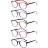NORPERWIS 5 Pairs Reading Glasses - Standard Fit Spring Hinge Readers Glasses for Men and Women (Black Purple Red Blue Brown, 4.00)