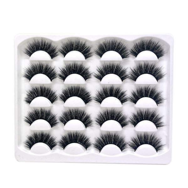 False Eyelashes 3D Faux Mink Lashes Pack Dramatic Fluffy Thick Volume Full Cross Soft Reusable Handmade Fake Eyelashes 10 Pairs Pack by Lifernilash (LFN5D01)