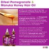 Difeel Pomegranate & Manuka Honey Premium Hair Oil 7.1 oz. - Growth Stimulating, Moisturizing & Strengthening Hair Oil for Dry, Damaged Hair
