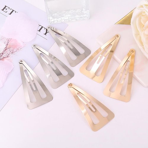 30 Pcs Metal Snap Hair Clips Triangle Hair Pins Hairpins No Slip Hair Barrettes Simple Hair Grip DIY Craft Hair Accessories for Women Girls Kids Silver