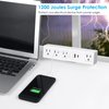 CCCEI Fast Charging QC 3.0 USB-A and PD 3.0 USB-C Ports Desk Clamp Power Strip Surge Protector 1200J, Desktop Widely Spaced Outlet Station, 6 FT Flat Plug, Fit 1.6 inch Tabletop Edge, 125V 12A 1500W.