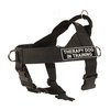 Dean & Tyler DT Universal No Pull Dog Harness - Adjustable, Strong Neoprene Nylon - for Small Breeds - Removable Patches - Size XSmall - Girth Size 21"- 25" - Includes Therapy Dog in Training Patches