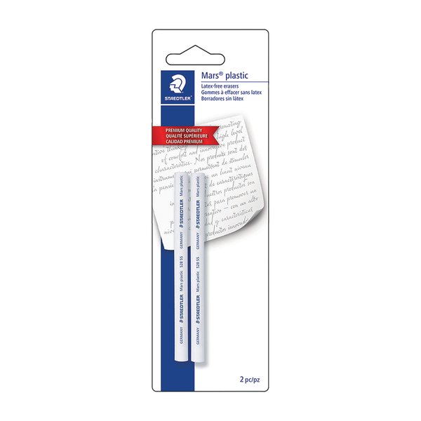 Staedtler Mars Plastic Eraser Refills for Refillable Holder, 2-Each (52855BK2),White
