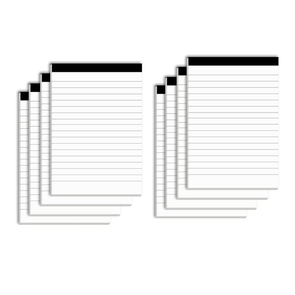 Nichela Notepad for Daily Planning and Organization of Work – 4 x 6-inches Lined Paper – Thick Bright White Paper – 30 Pages – Note Pads Ruled Pages – Pack of 8