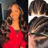 Caijuxing Body Wave Lace Front Wigs Human Hair Pre Plucked 180 Density Body Wave HD Transparent Glueless Wigs Human Hair Body Wave Lace Frontal Wig (13 ×6 Body Wave Wig, 20 Inch)