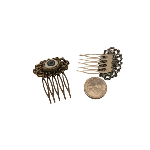 Handmade Anatomical Eye Hair Comb (Antique Bronze)