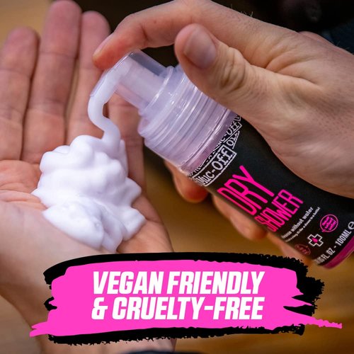 Muc-Off Dry Shower, 3.4 fl oz - Waterless Body Wash - No Rinse Hand Wash for Camping, Festivals, Sports, Outdoors and Commuting